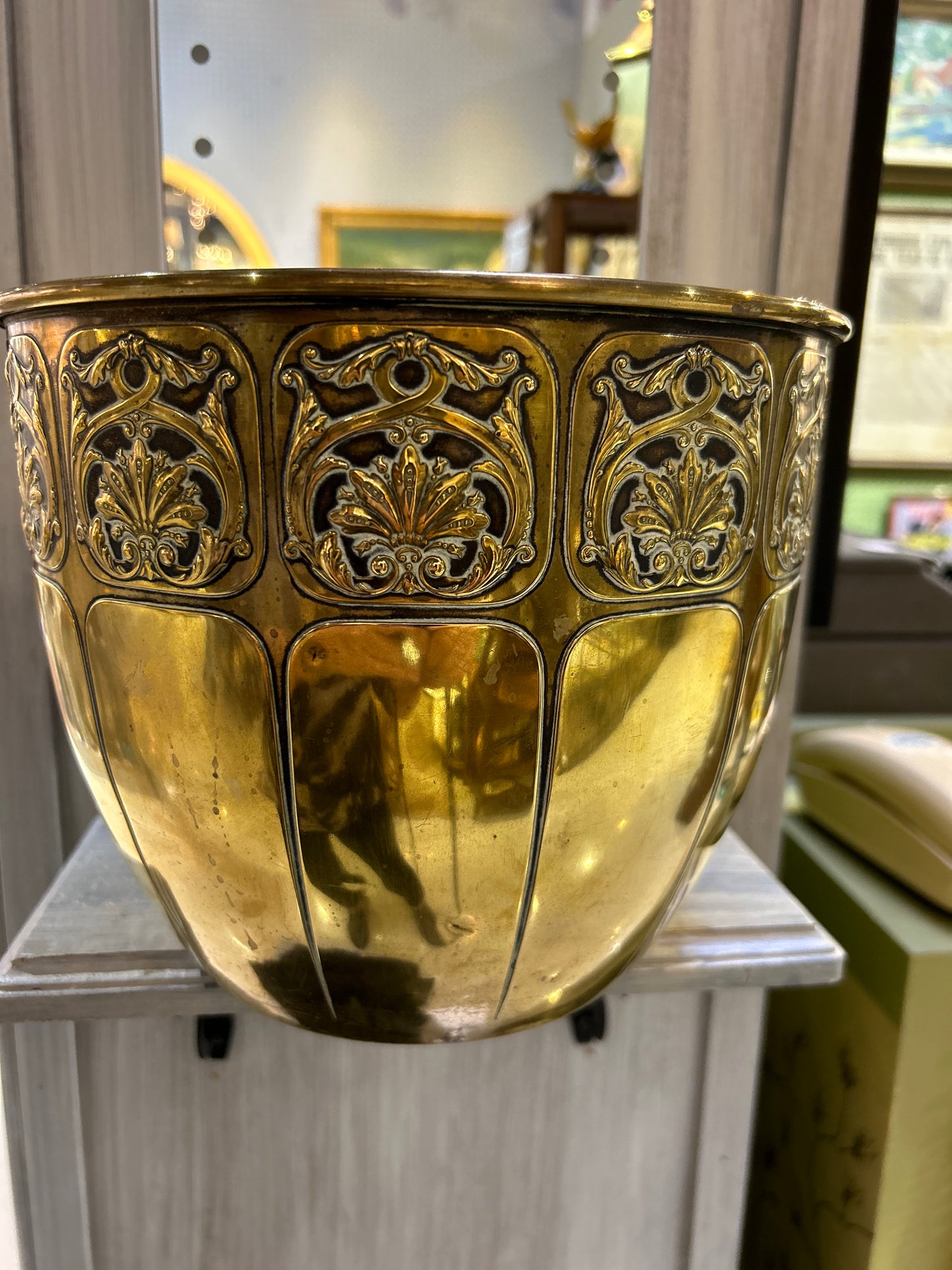 Art Nouveau Dutch Brass Planter