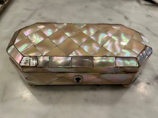 Antique Mother of Pearl and Ivory Box C.1850