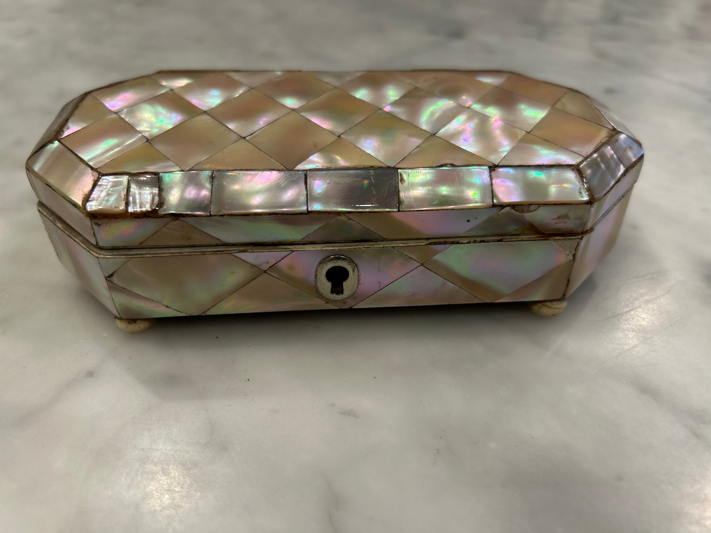 Antique Mother of Pearl and Ivory Box C.1850