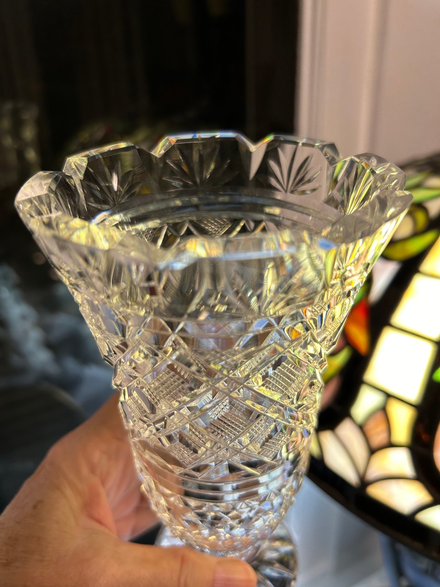 Stunning Waterford Crystal Vase 7” tall!