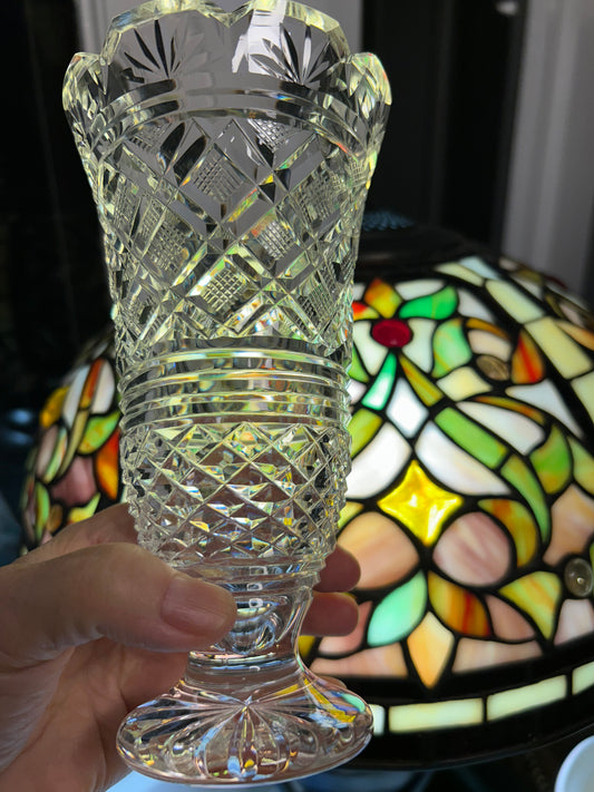 Stunning Waterford Crystal Vase 7” tall!