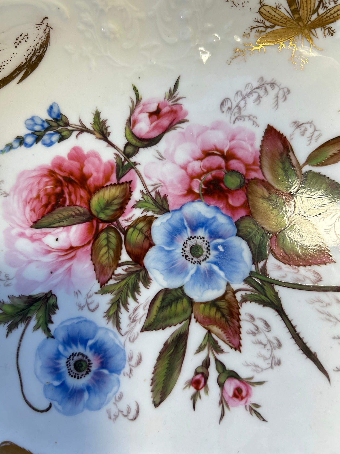 Gorgeous Hand Painted Antique English Decorative Plate 19thC.