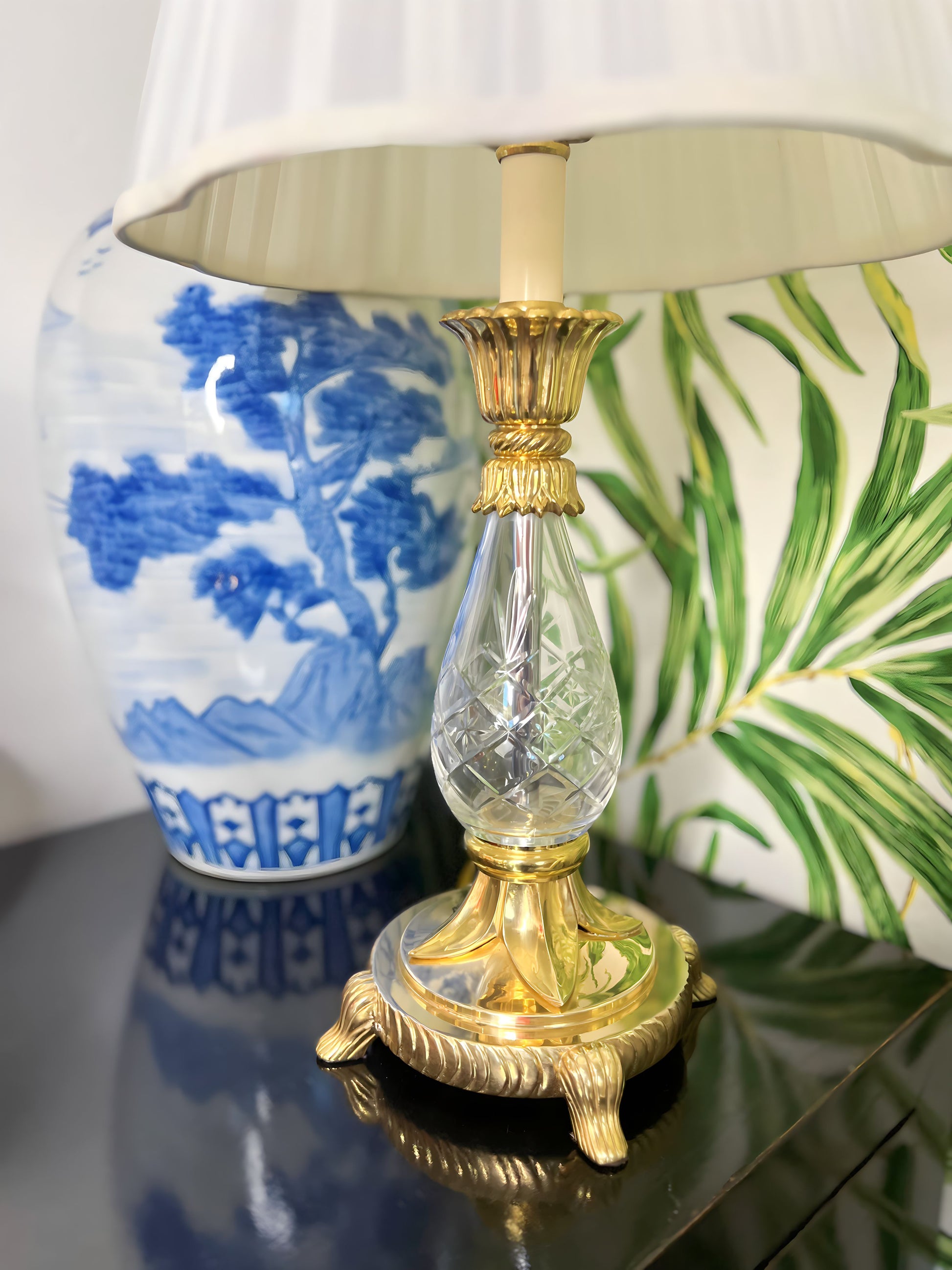 Brass - Antique Brass, Crystal Table Lamps