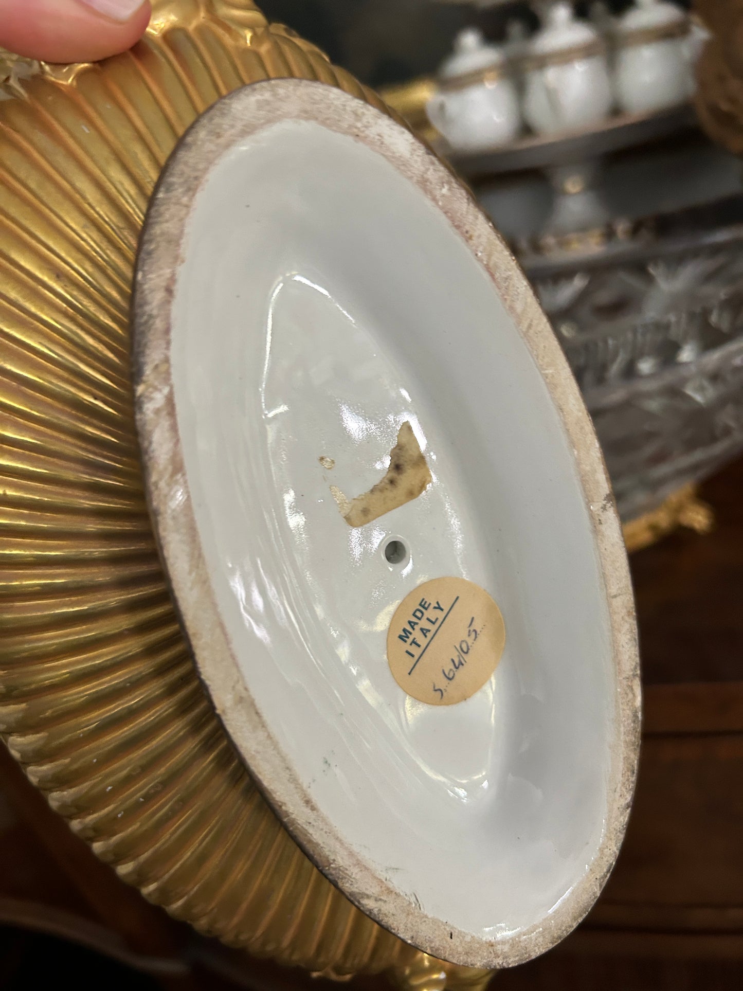 Vintage Italian Gilded Porcelain Bowl