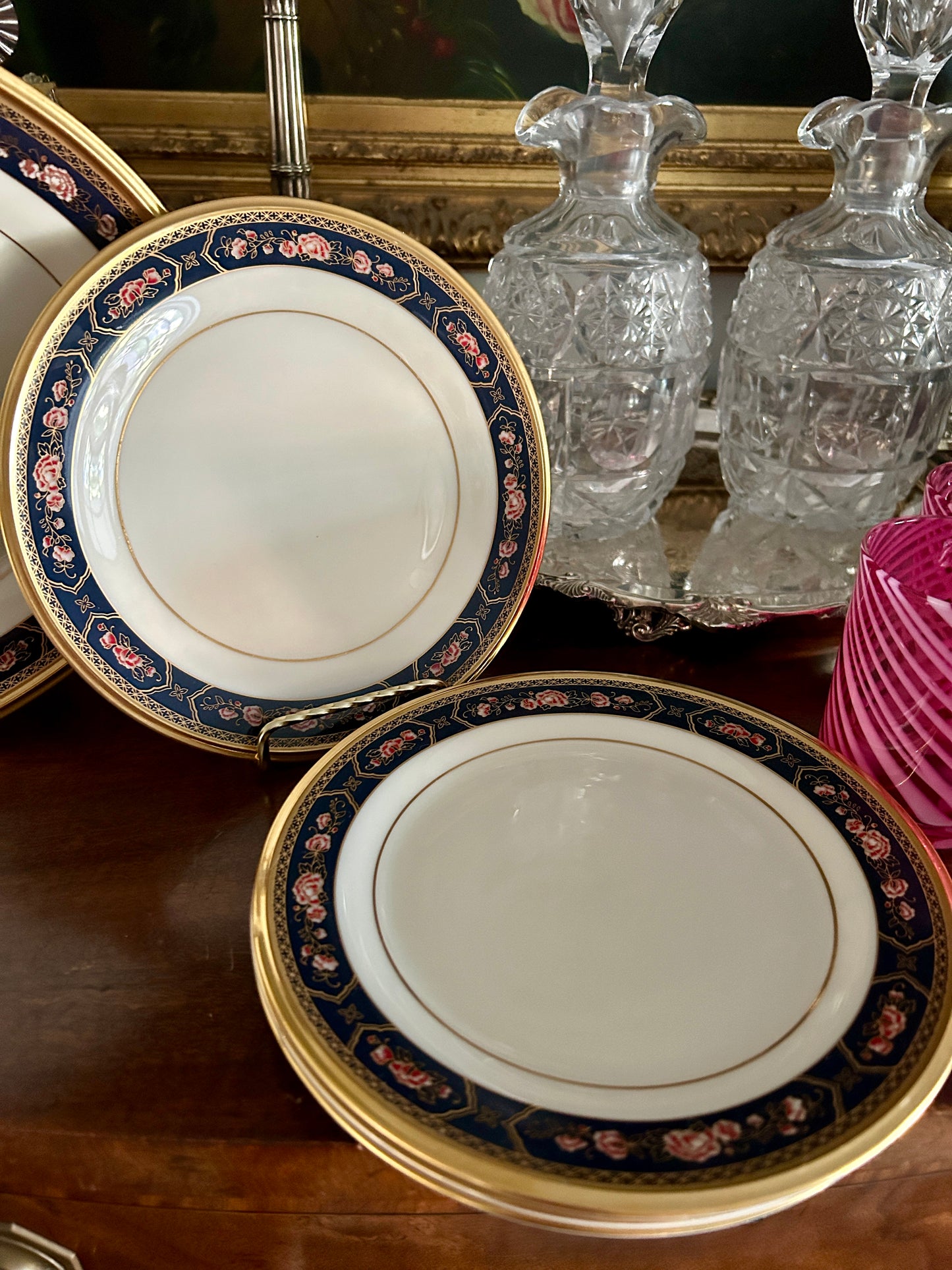 Set of 4 Lenox Royal Peony Salad / Dessert Plates