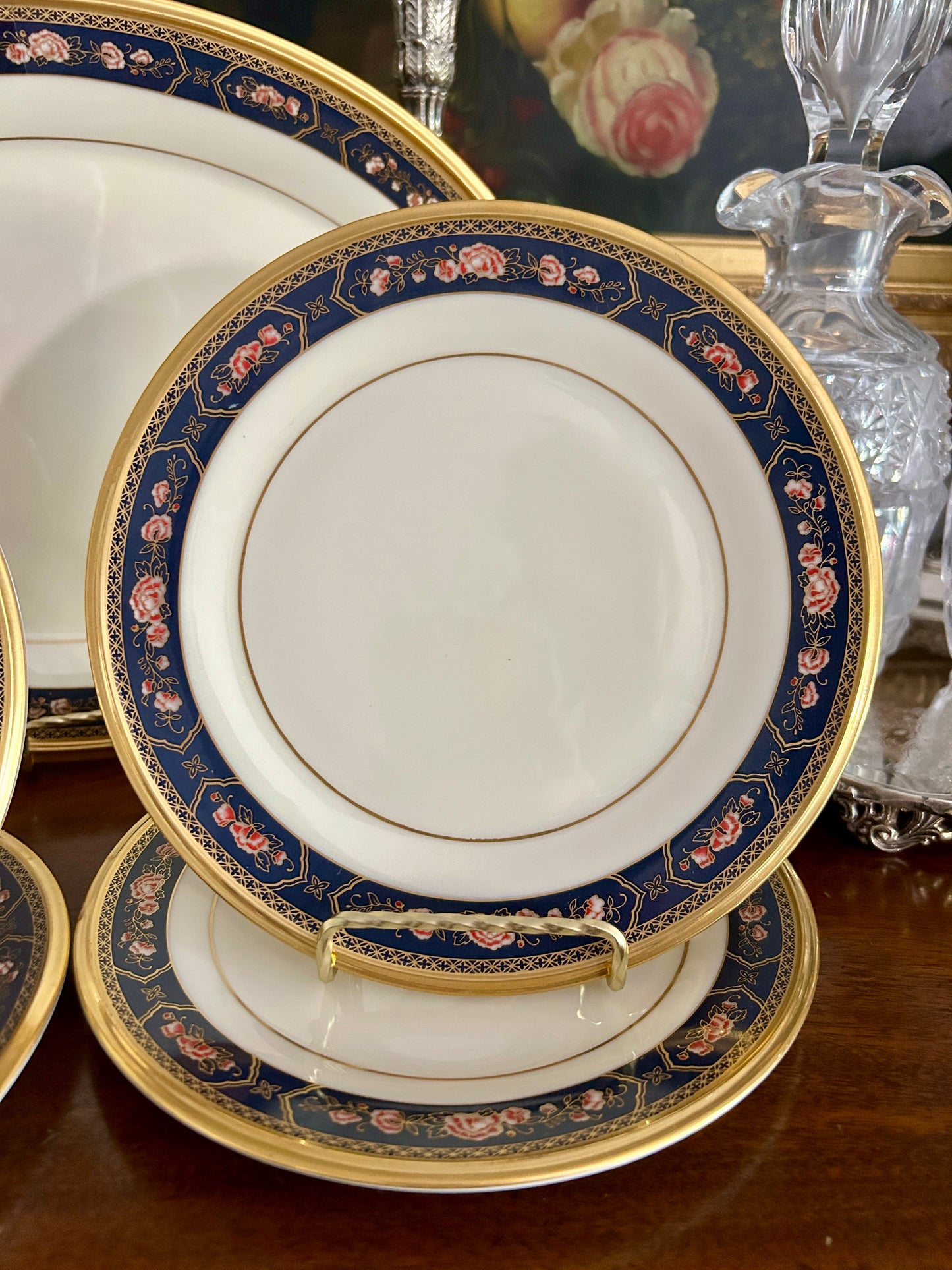 Set of 4 Lenox Royal Peony Salad / Dessert Plates