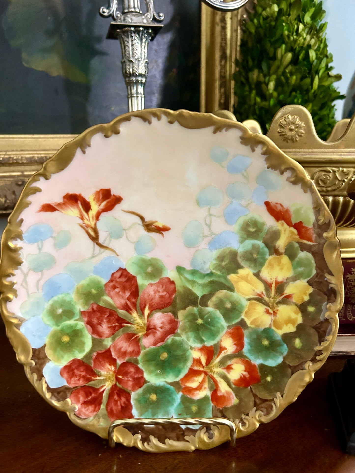 Antique French Hand Painted Tressemanes & Vogt Limoges Porcelain Plate