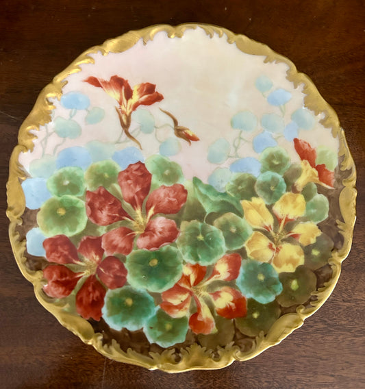 Antique French Hand Painted Tressemanes & Vogt Limoges Porcelain Plate