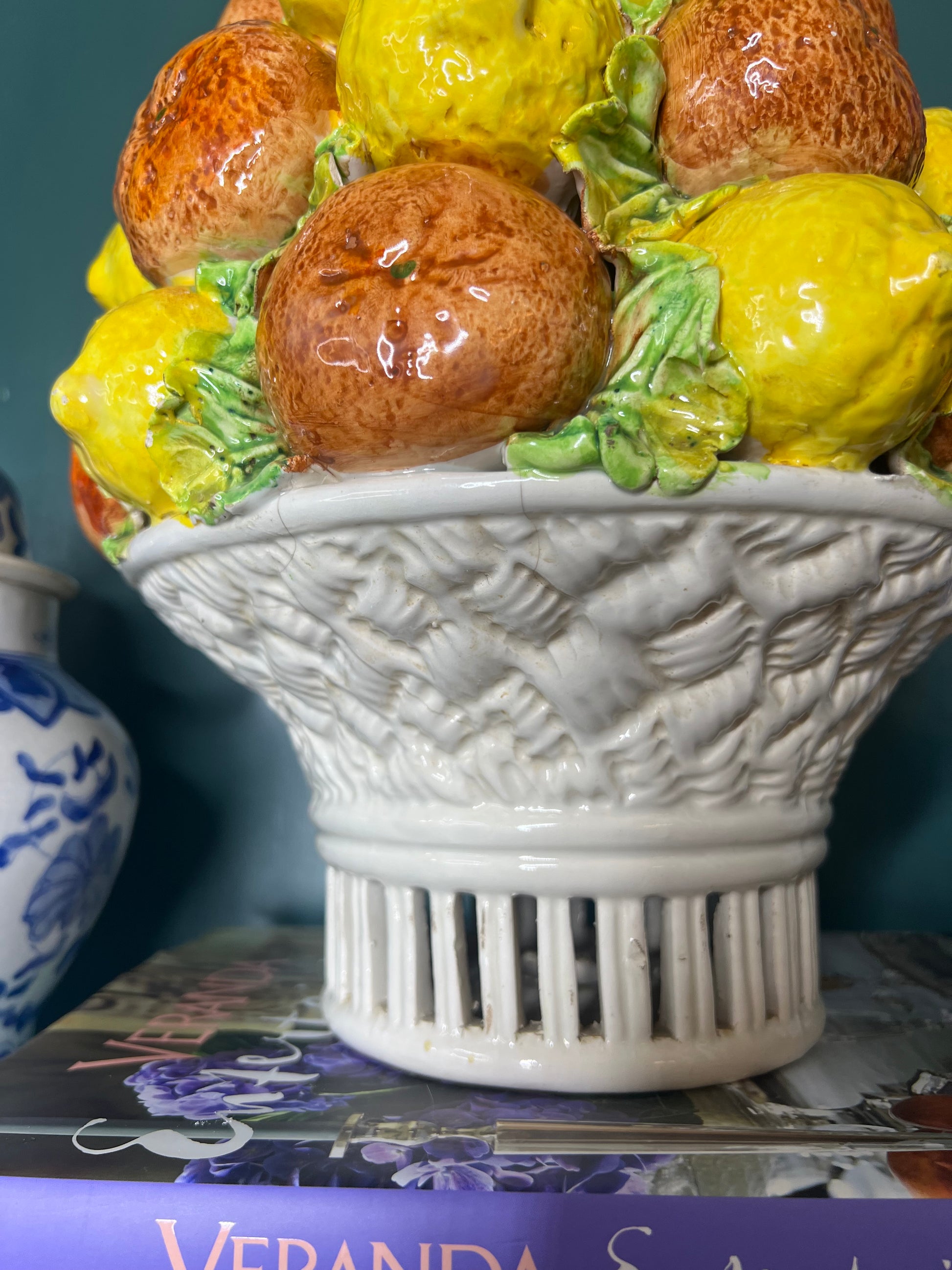 Modern Pottery Centerpiece, Large Ceramic Fruit Bowl for Dining