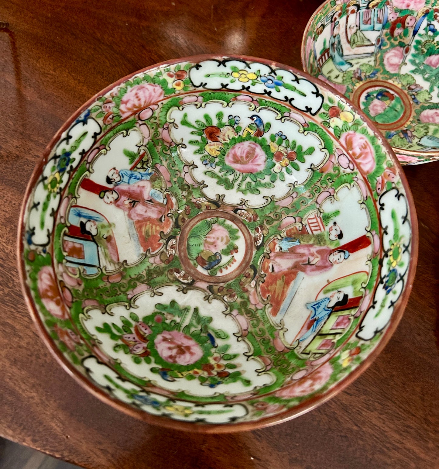 Vintage Chinese Rose Medallion Porcelain Bowl