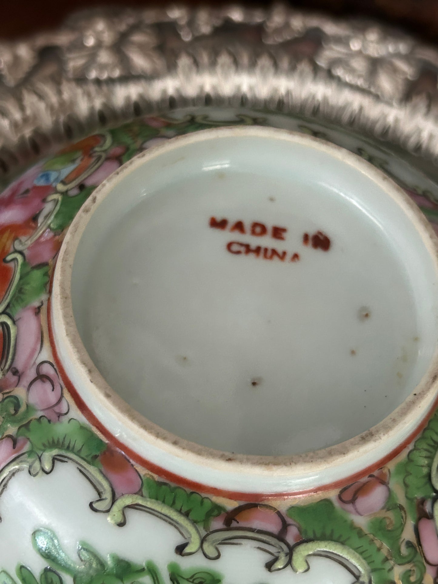 Vintage Chinese Rose Medallion Porcelain Bowl