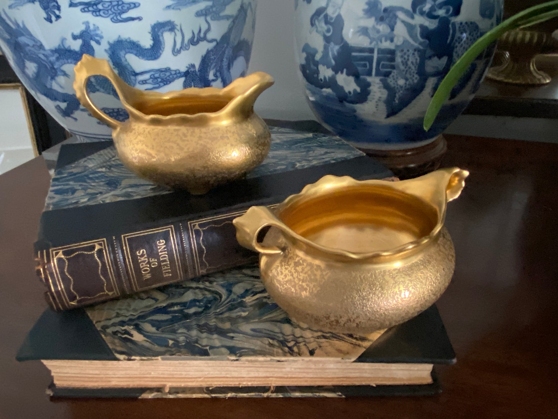 White/Gold Porcelain Creamer/Pitcher