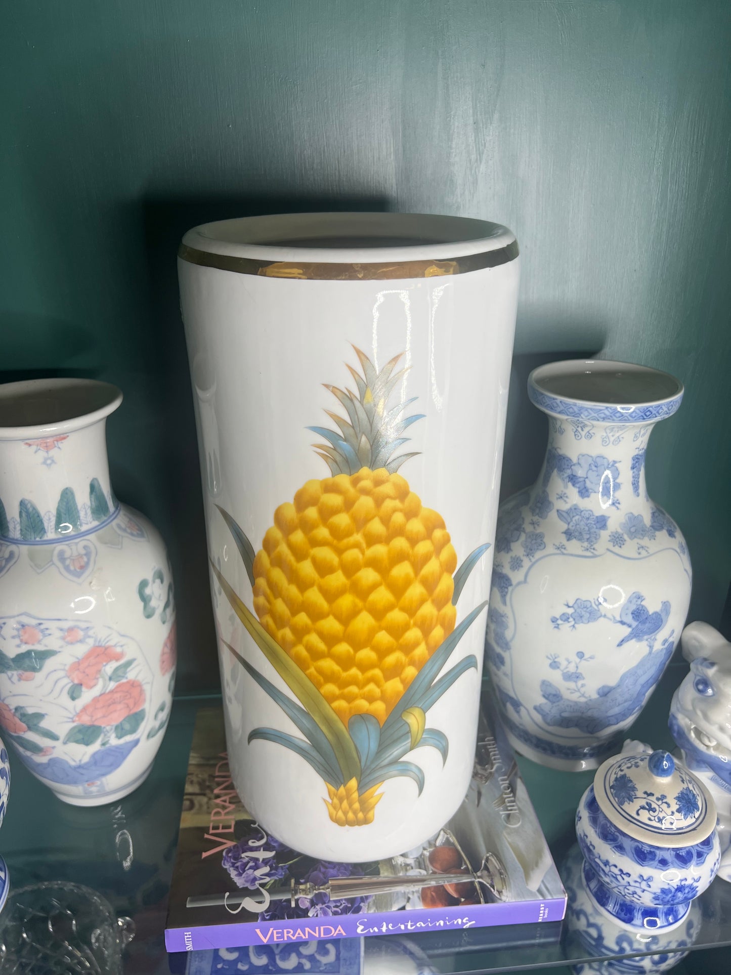 Fornasetti Style Vintage Double Pineapple Umbrella Stand