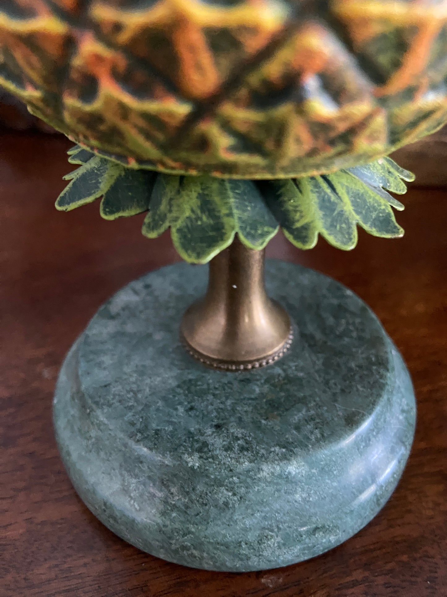 Vintage Petite Choses Tole Pineapple Candlestick