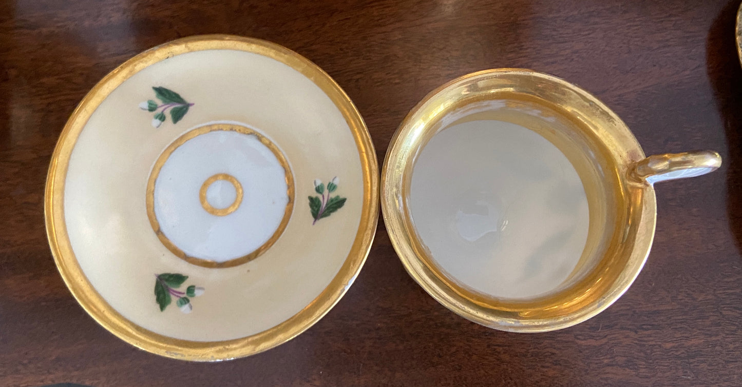 Antique Old Paris Porcelain Cup & Saucer