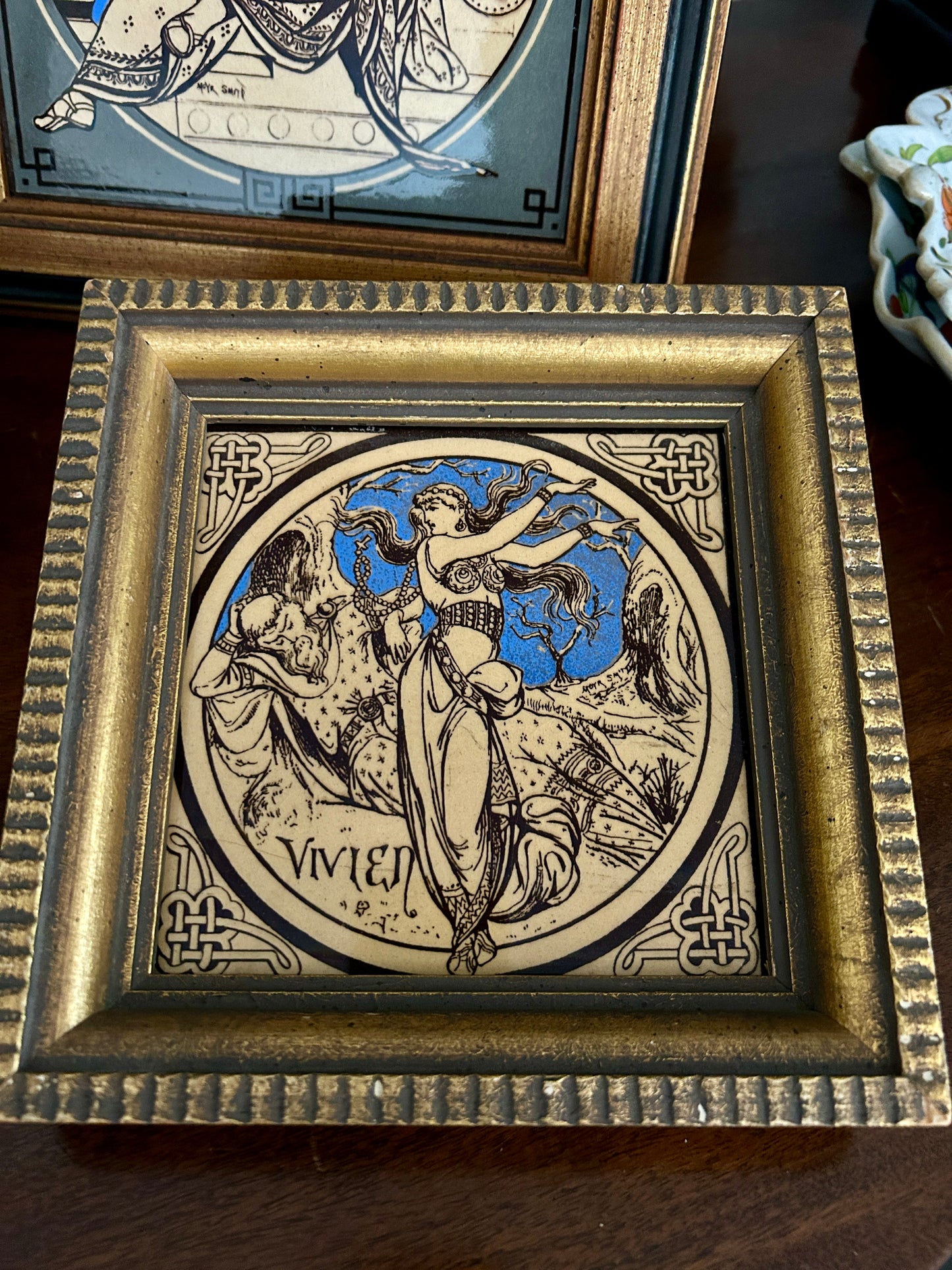 Antique Set Framed Minton Tiles by John Moyr Smith for Mintons