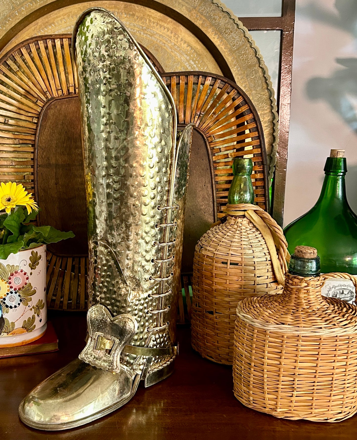 Whimsical Vintage Riding Boot Umbrella Stand