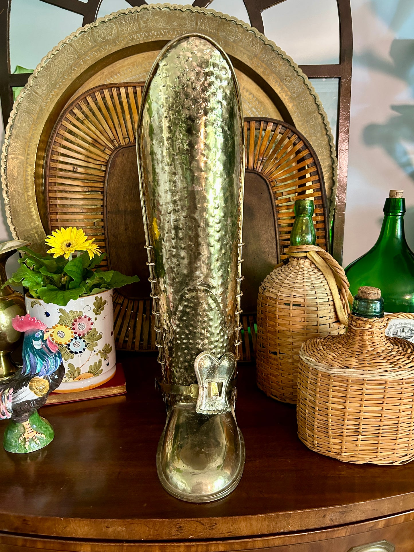 Whimsical Vintage Riding Boot Umbrella Stand