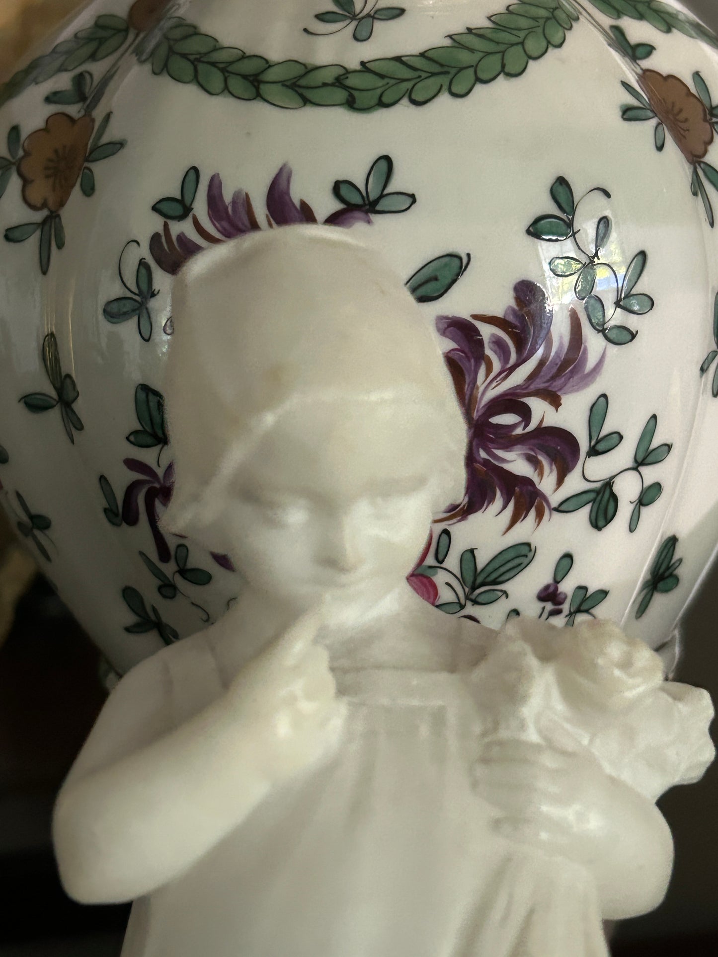 Antique Italian Alabaster Statue Young Girl
