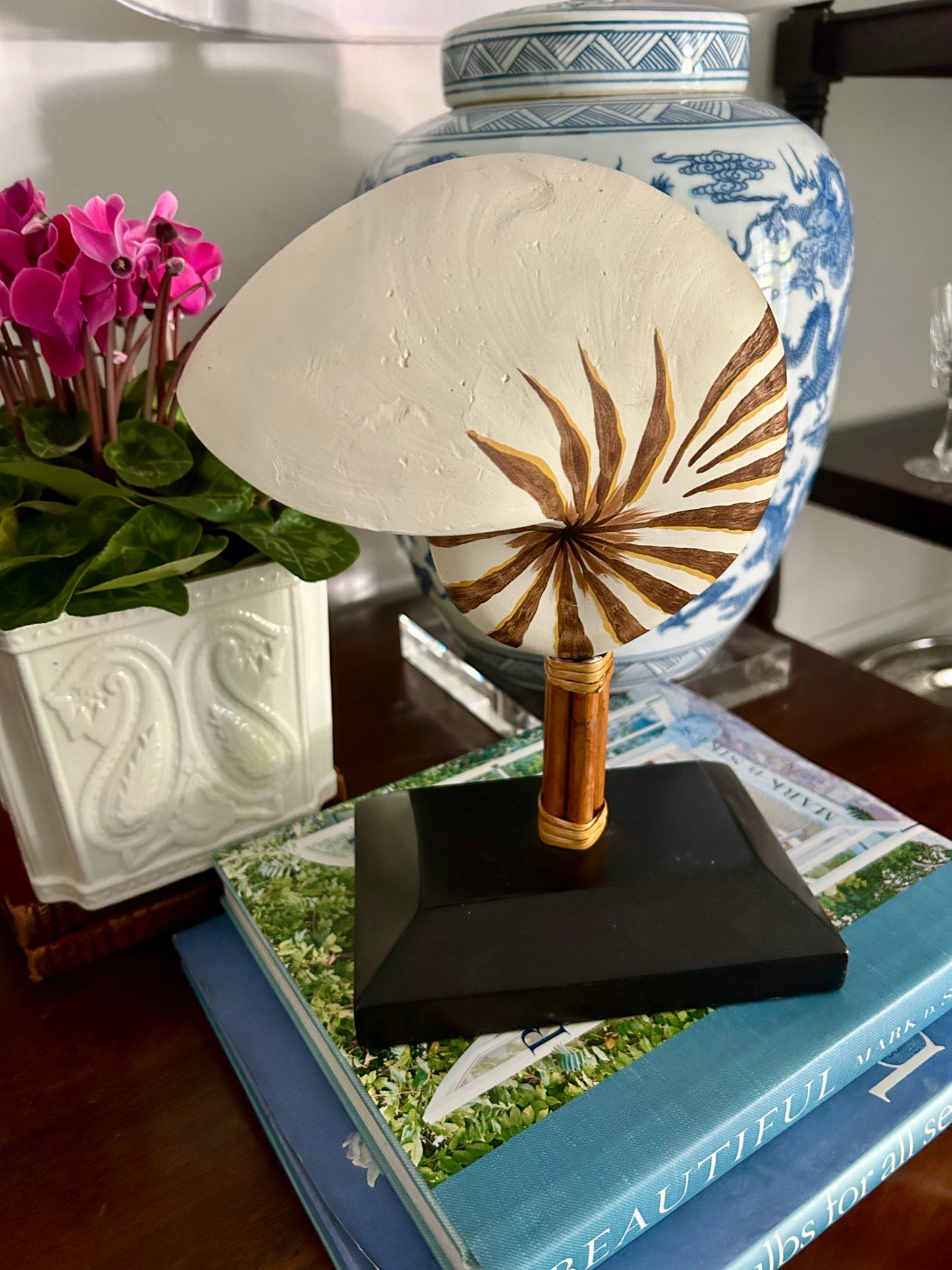 Vintage Palecek Coastal Nautilus Sea Shell Sculpture