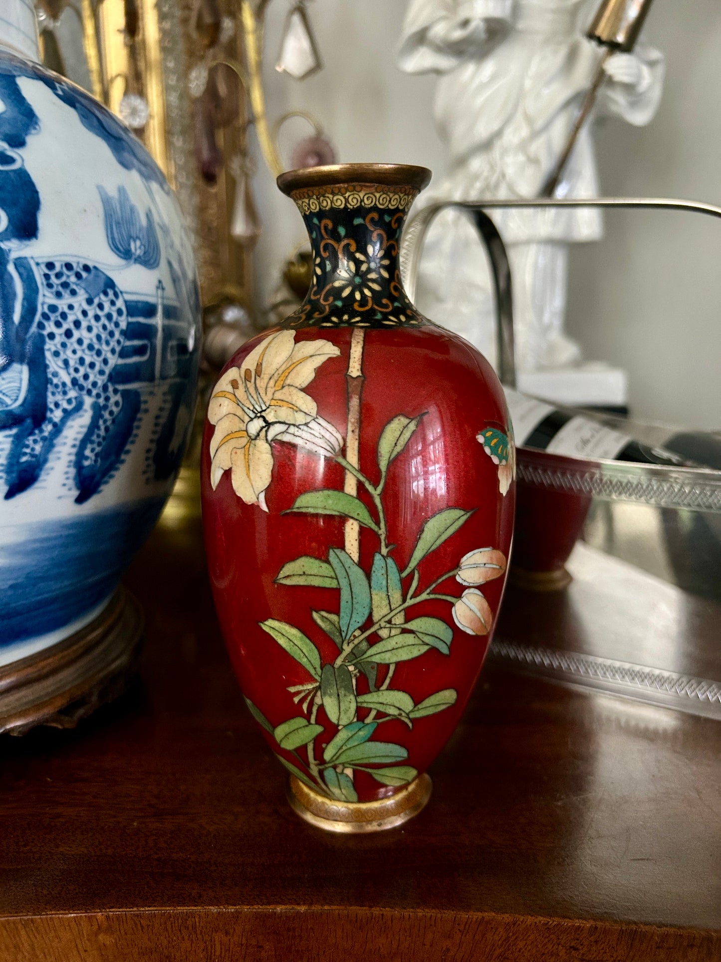 Antique Japanese Cloisonné Enamel Vase