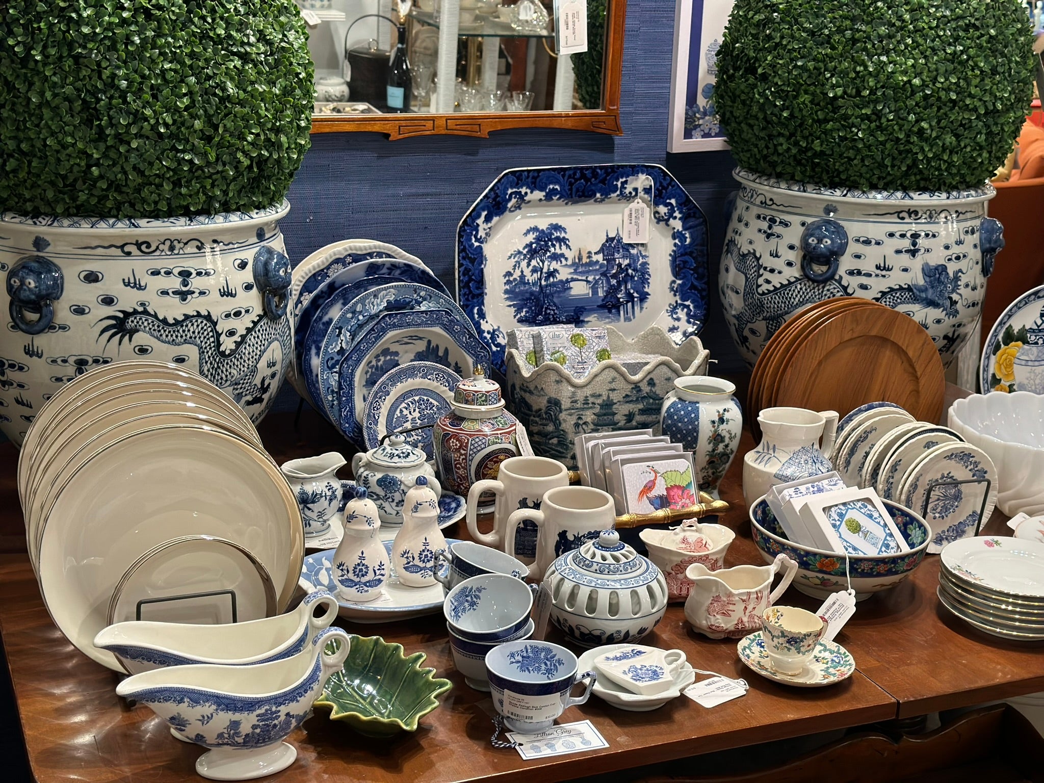 10 in antique flow blue serving factory platter