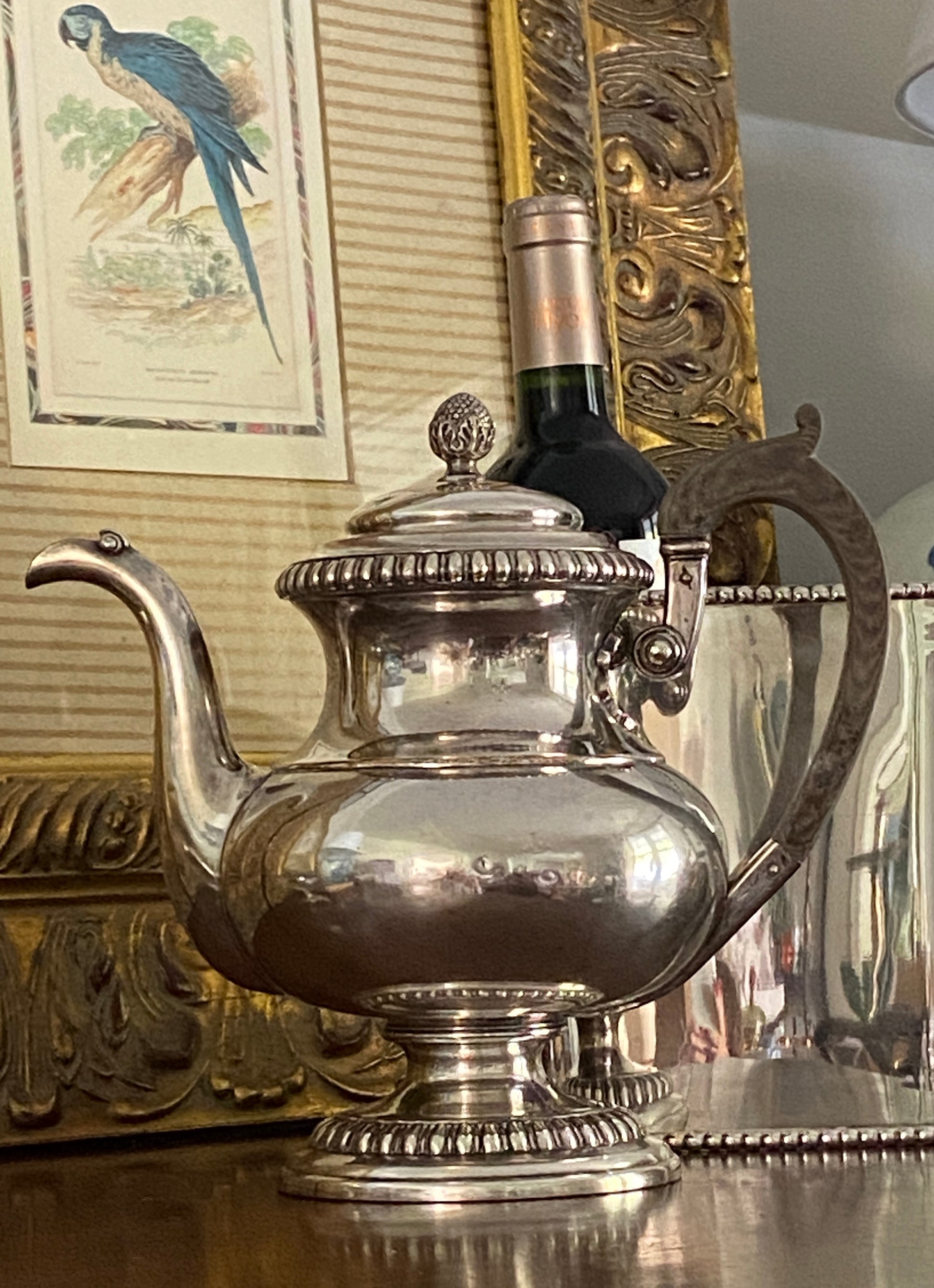 19th Century, Antique Silverplate Coffee Pot Produced by the