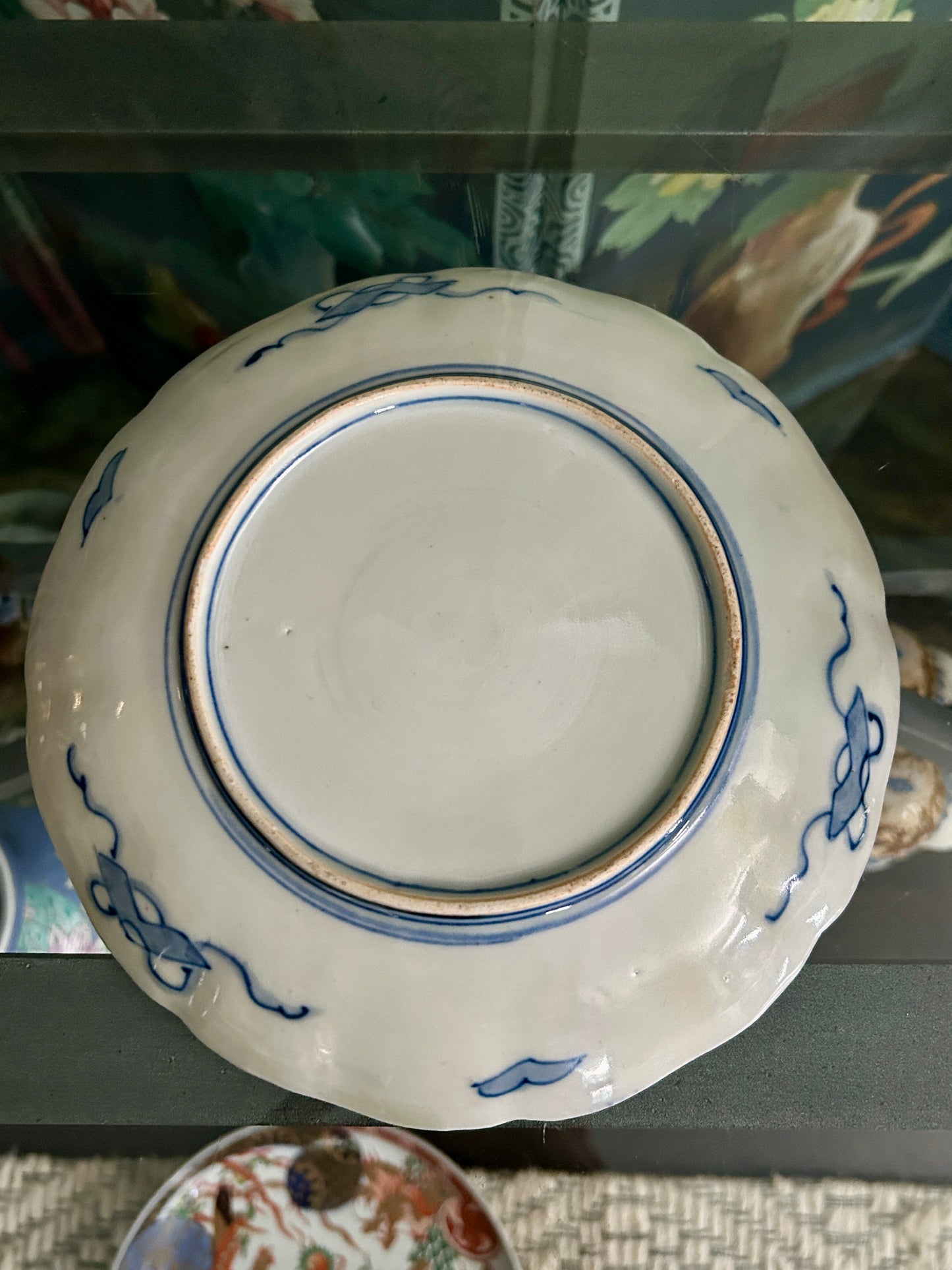 Antique Arita Imari Parasol Plate