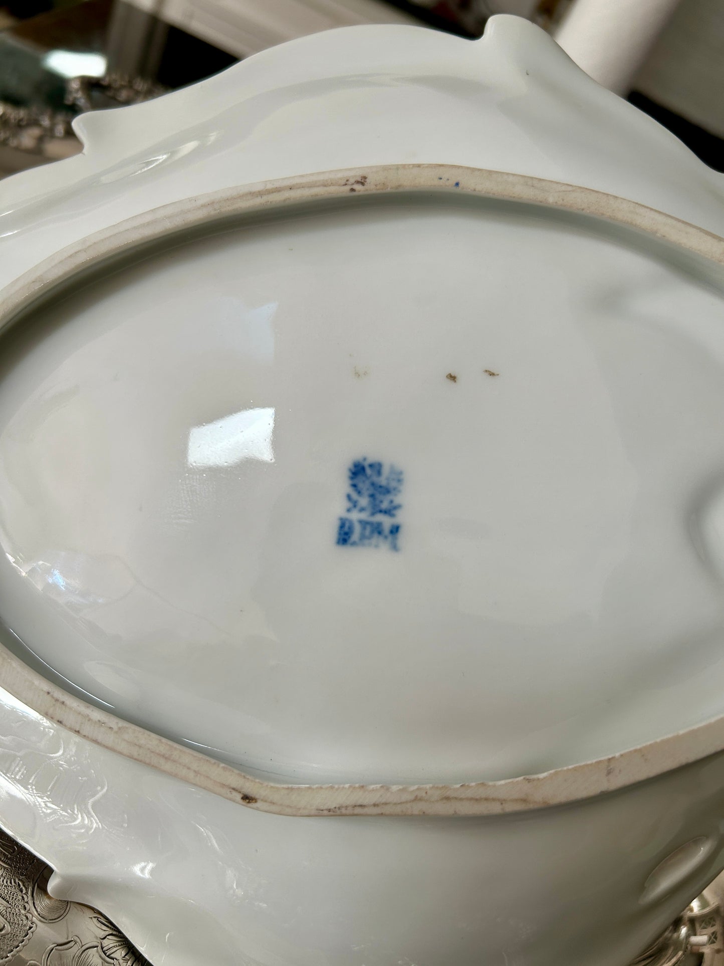 Antique German Buckauer Porcelain Basket