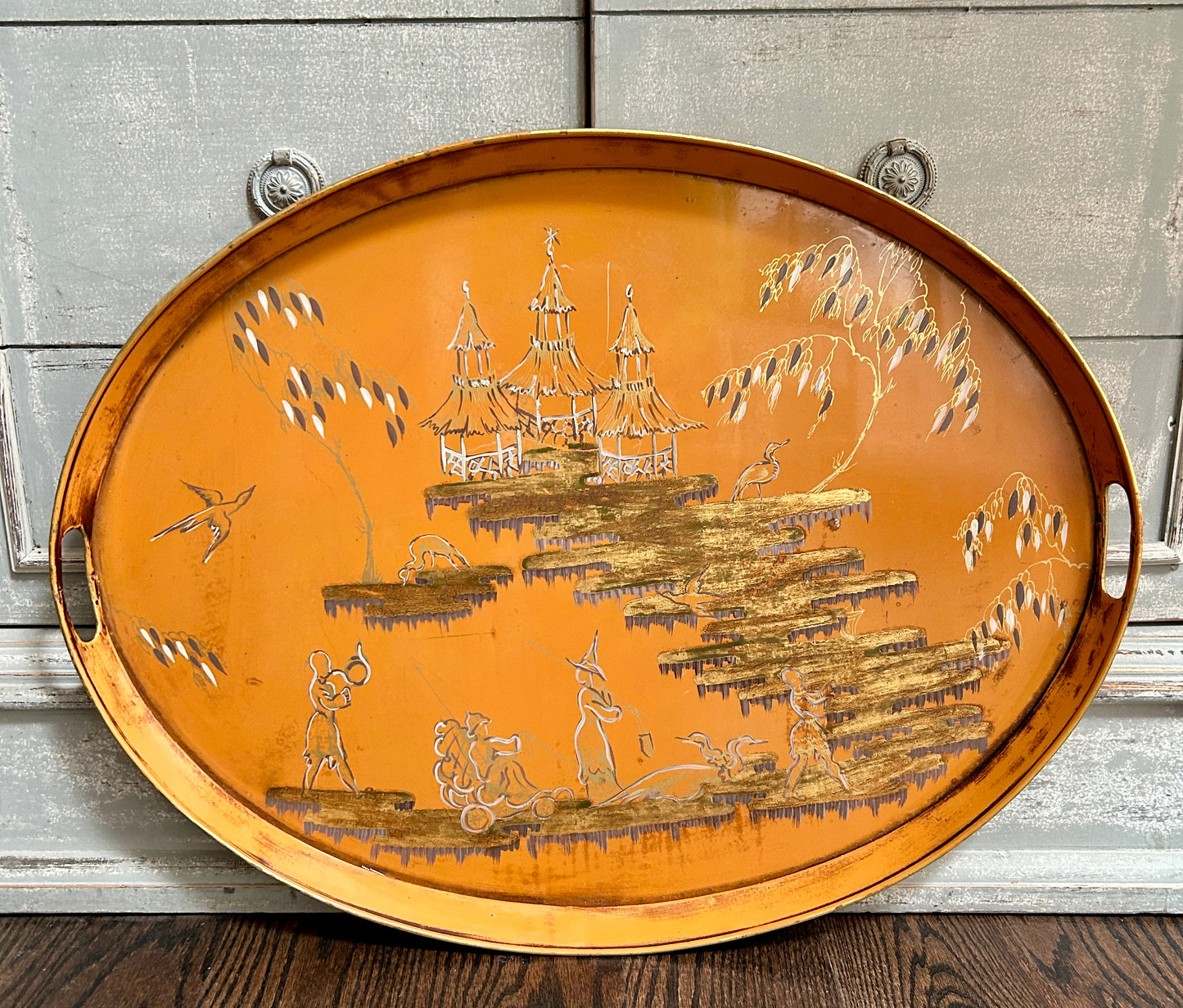 Vintage Italian Tole Chinoiserie Tray