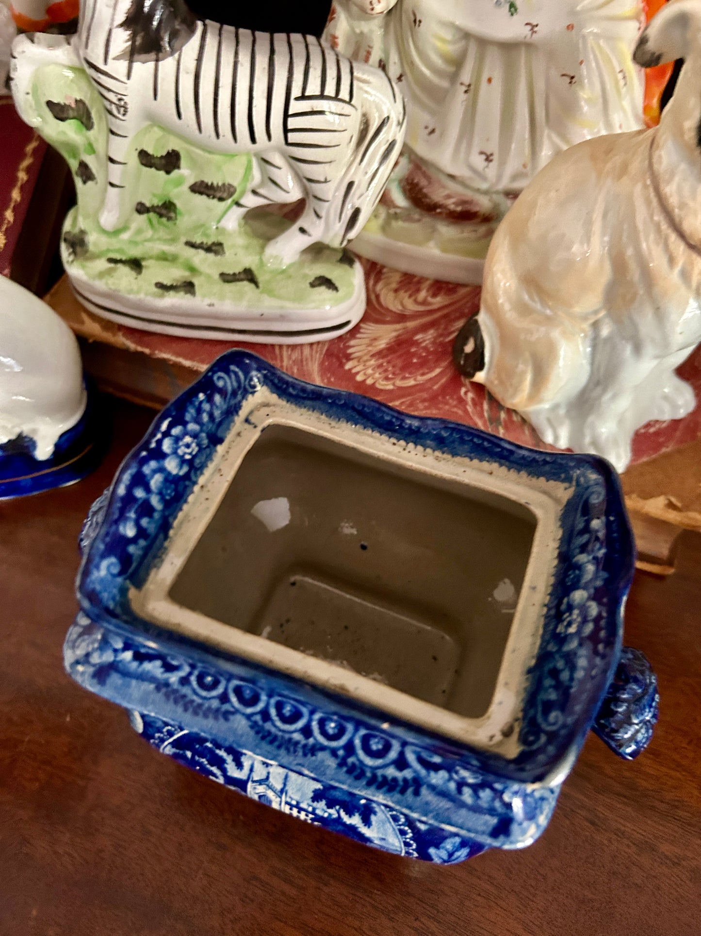 Early 19th Century Historical Blue Staffordshire Sugar Bowl