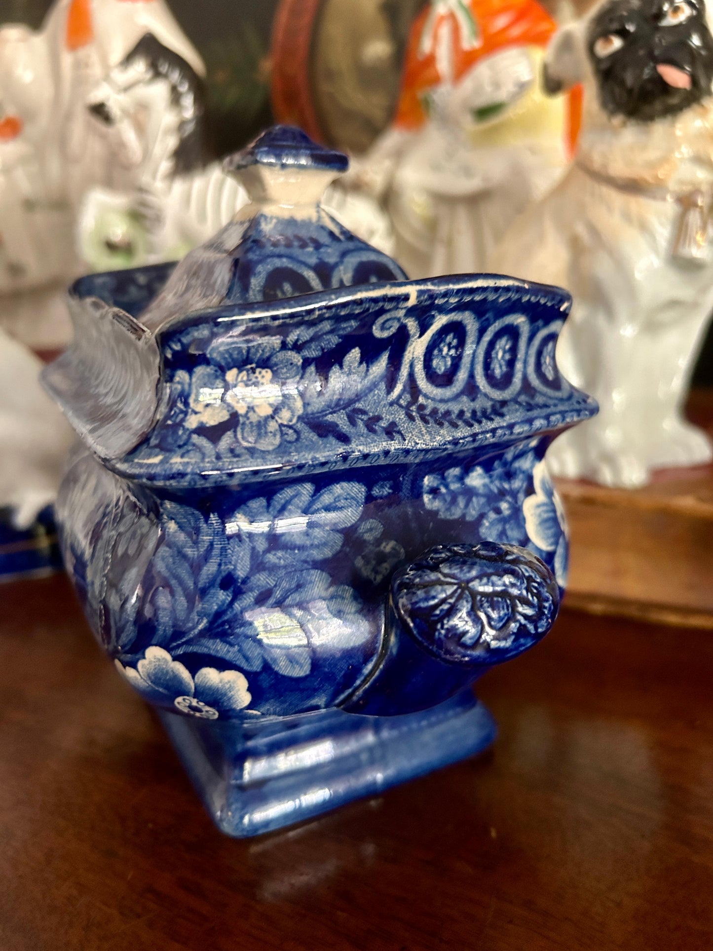 Early 19th Century Historical Blue Staffordshire Sugar Bowl