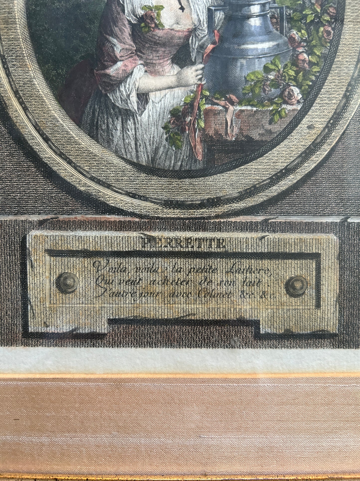 Lovely Vintage French Engraving in Gilt Frame