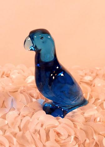 Rare! Baccarat Blue Crystal Parrot