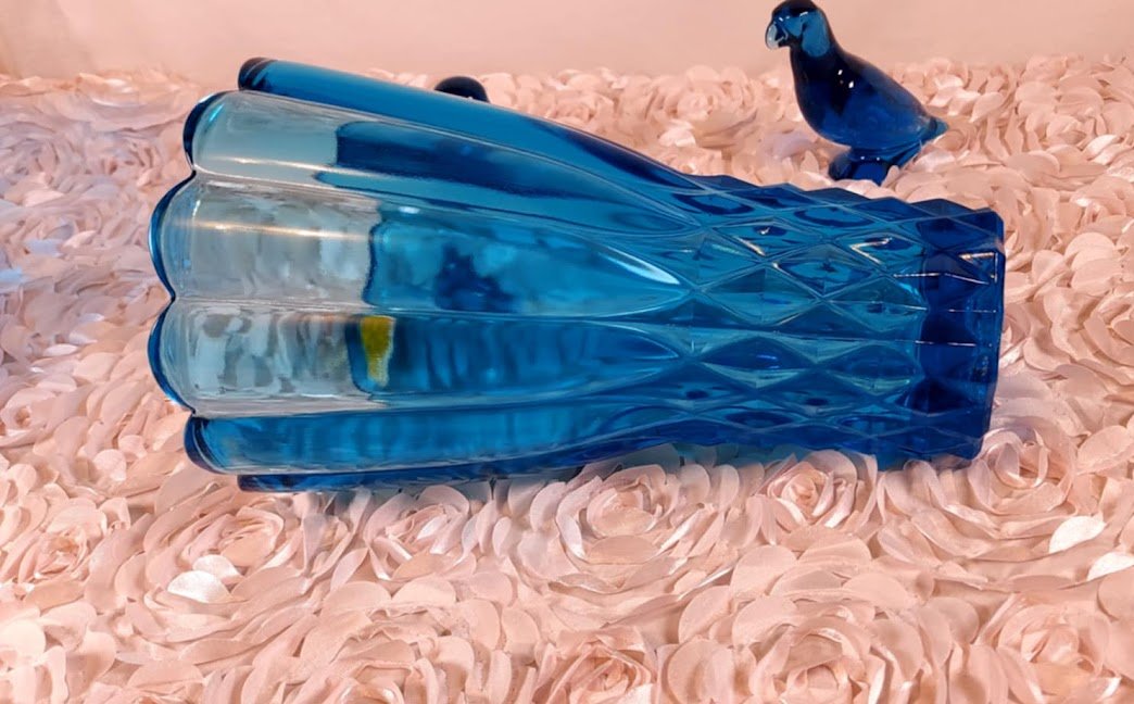 Vintage Bohemian Cobalt Blue Vase, size large