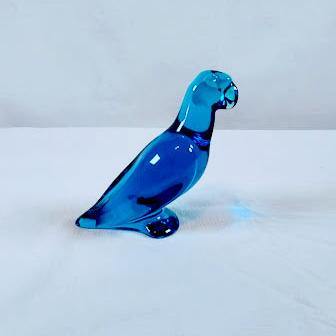 Rare! Baccarat Blue Crystal Parrot