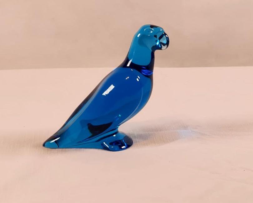 Rare! Baccarat Blue Crystal Parrot