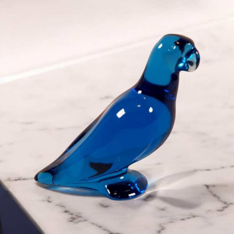 Rare! Baccarat Blue Crystal Parrot