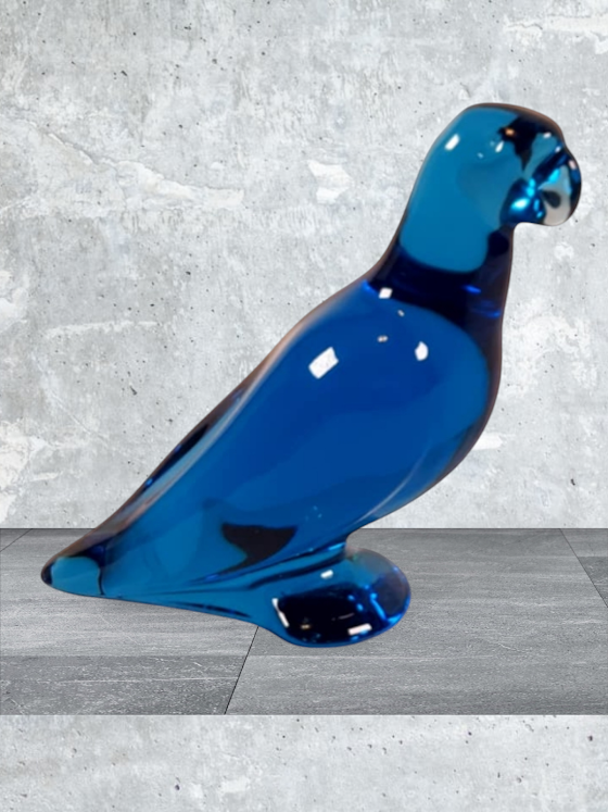 Rare! Baccarat Blue Crystal Parrot