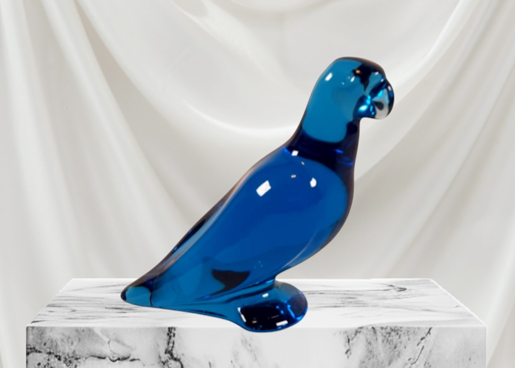 Rare! Baccarat Blue Crystal Parrot