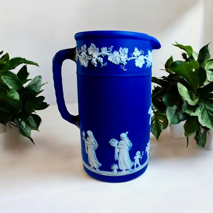 Vintage Wedgwood dark blue and white pictcher