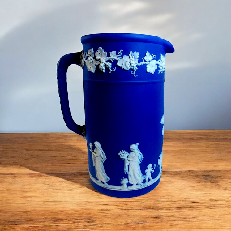 Vintage Wedgwood dark blue and white pictcher