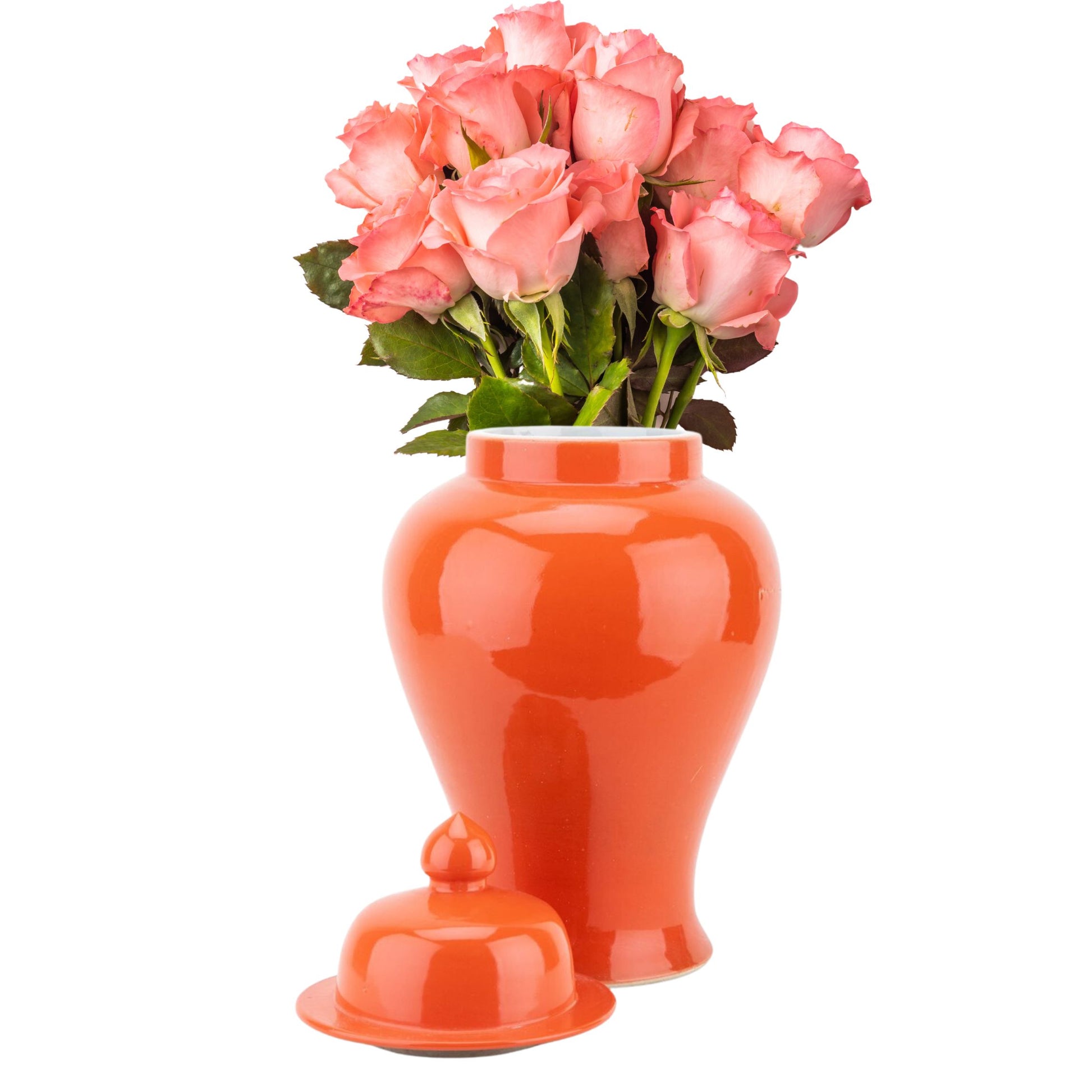 NEW - Tangerine Orange, 16 Tall Porcelain Ginger Jar – Lillian Grey