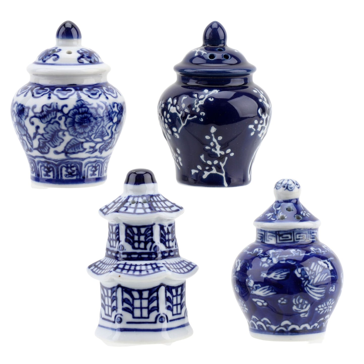 Blue & White S&P Chinoiserie Shaker Set (3) Different Styles to choose!