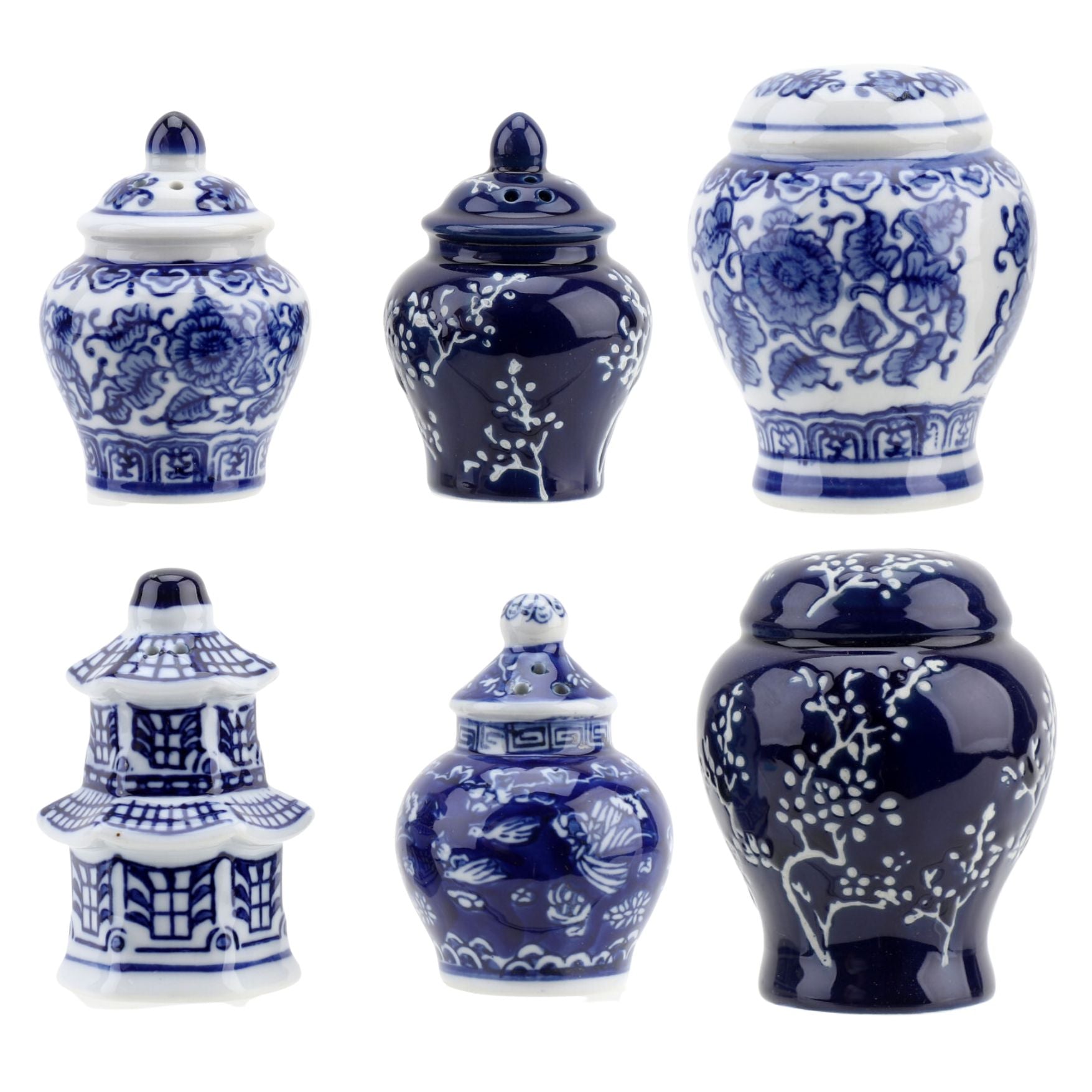 Chinoiserie Blue and outlets White Ginger Jars Set/3