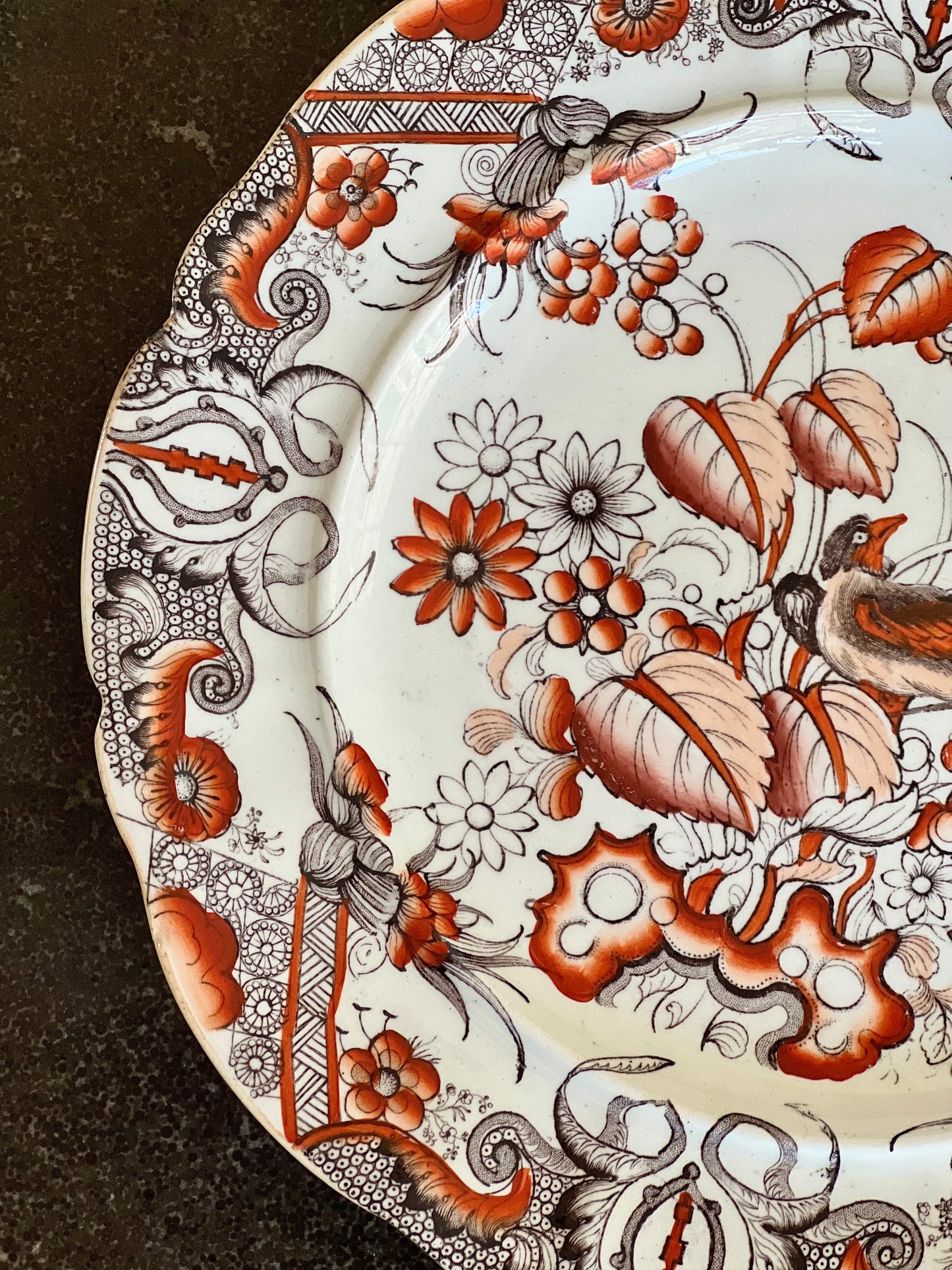 Antique Mason’s Ironstone Plate, 10 1/8” D - Excellent!