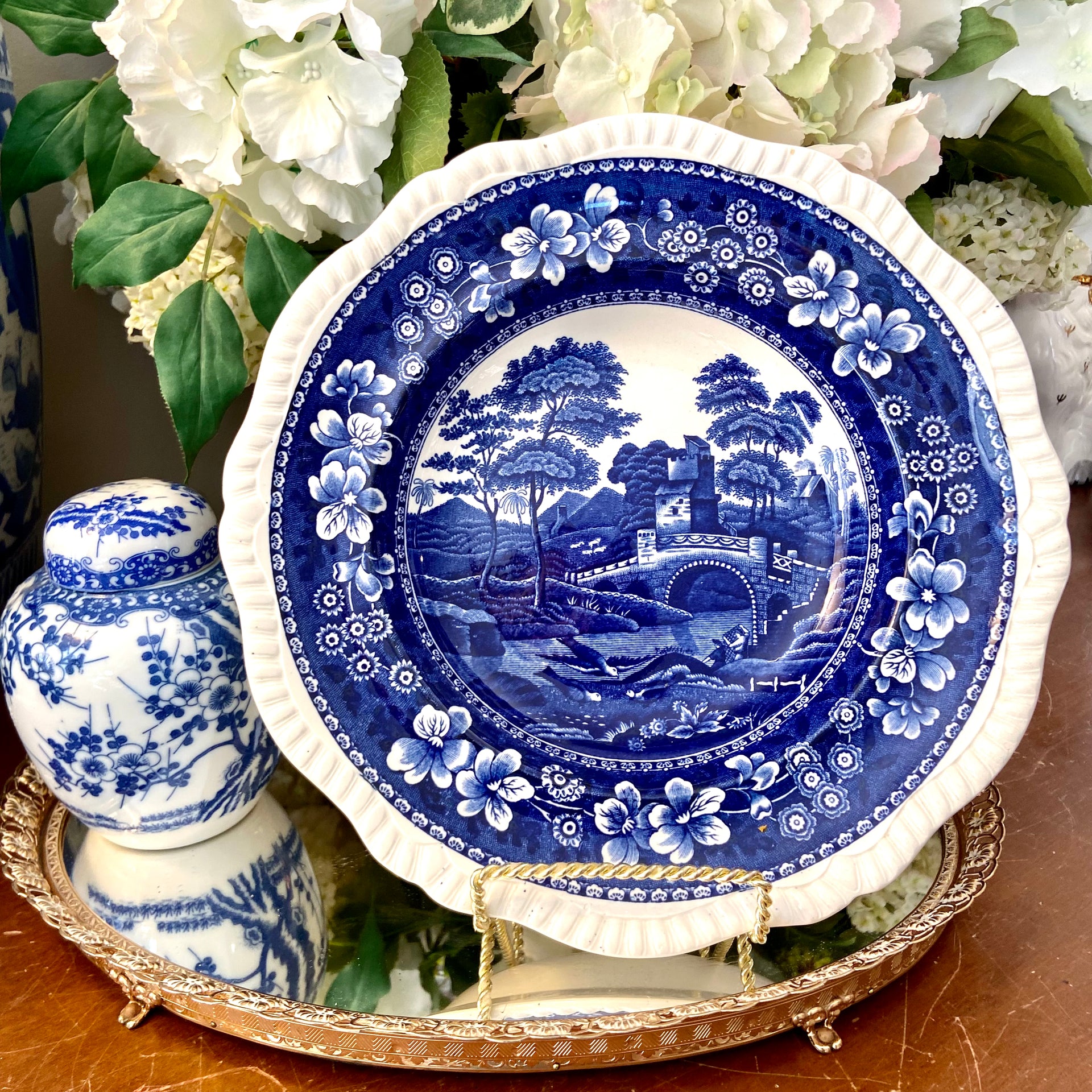 新到着 1907年(明治40) イギリス COPELAND SPODE オーバルプレート