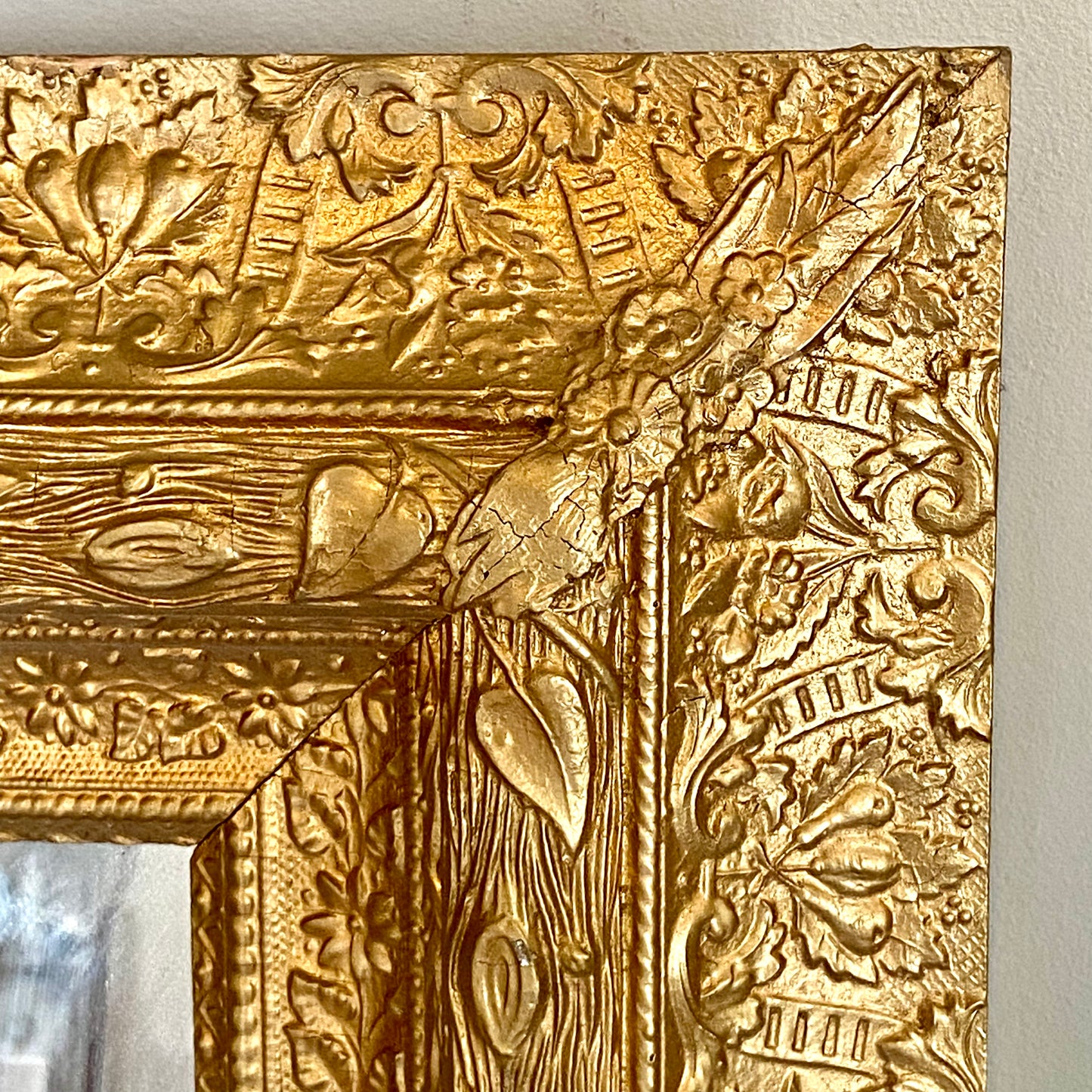 Stunning vintage (older) gold gilt on wood baroque mirror