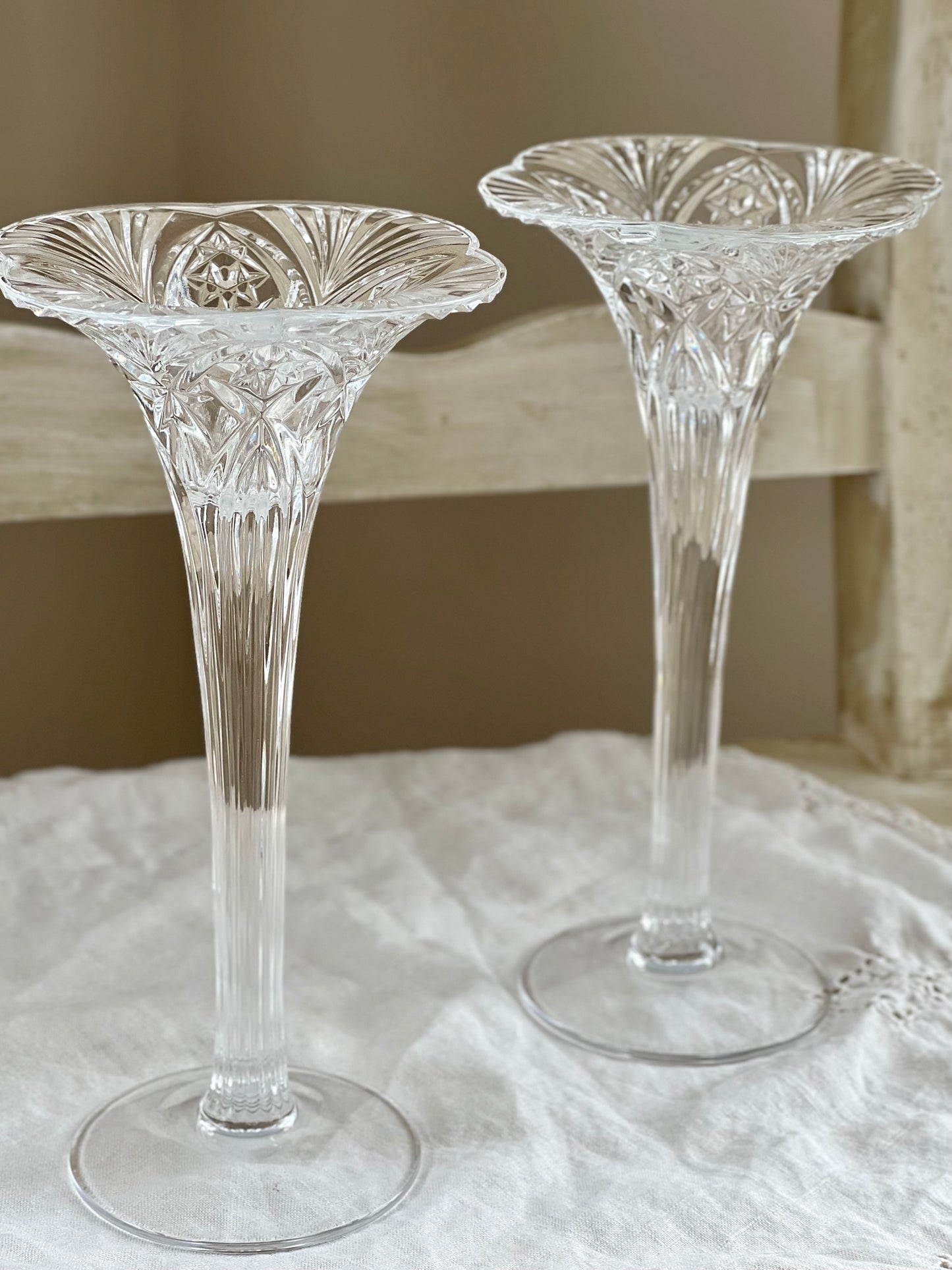 Gorgeous Pair of French Crystal Candle Holders