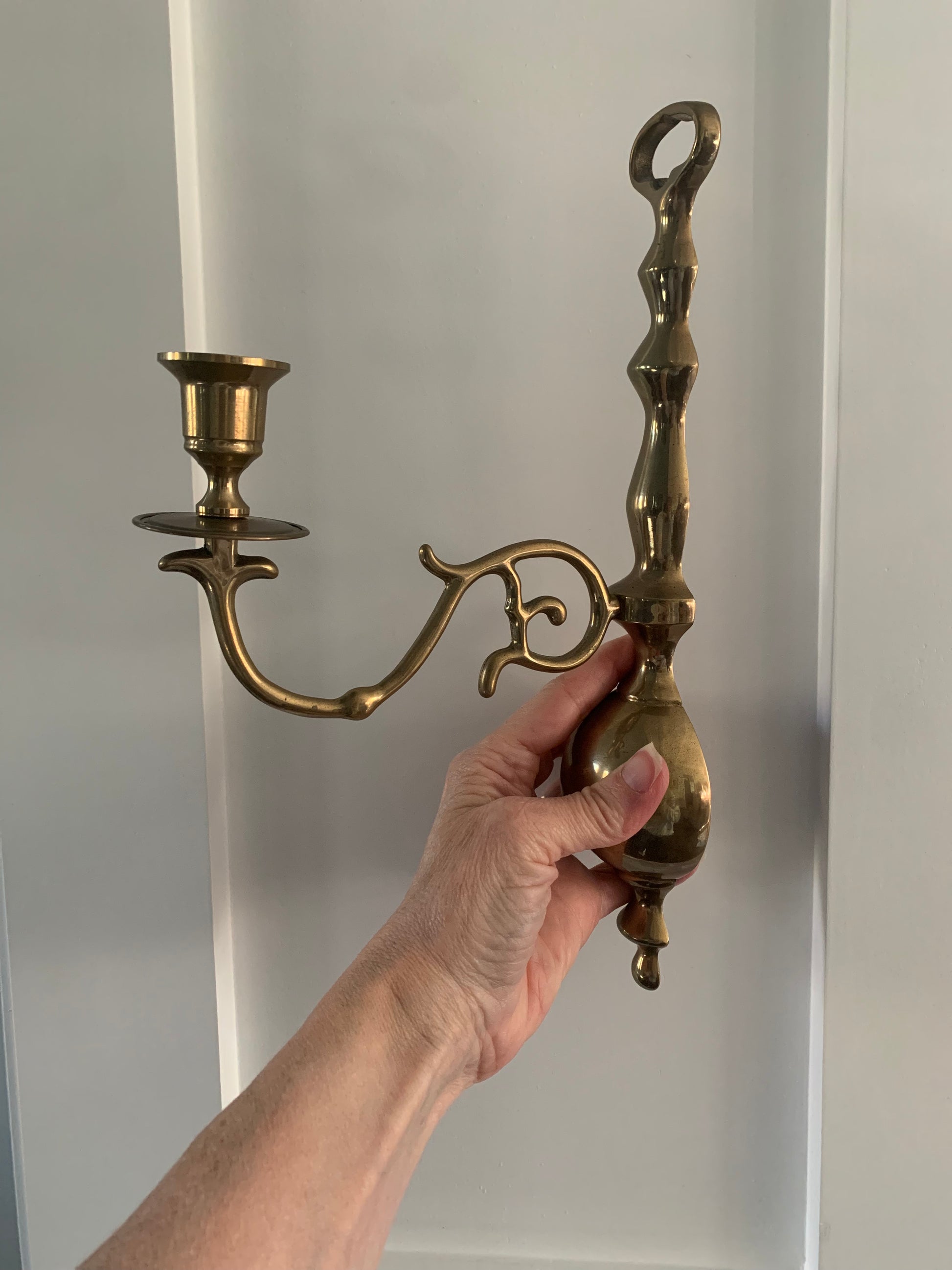 Pair of Brass Candle Sconces – Lillian Grey